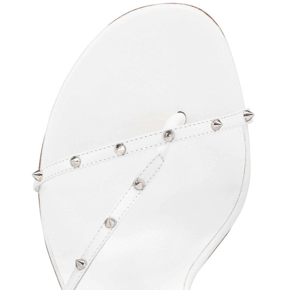 Christian Louboutin Riojana Spikes 100 White Ankle Strappy Sandal Heel Pump 42 - Picture 6 of 12